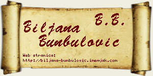 Biljana Bunbulović vizit kartica